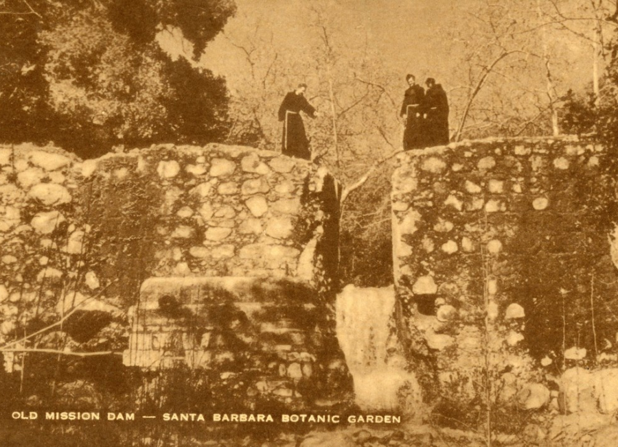 Franciscan missionaries at Mission Canyon Dam