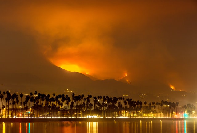 Thomas Fire burning above Montecito in 2017